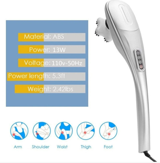 Ручний масажер 701-В для шиї, спини і тіла (5 насадок) Київ - фото 10