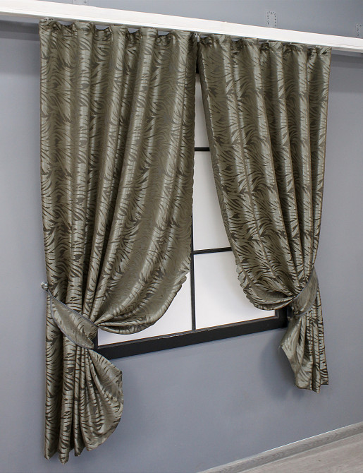 Комплект коротких штор VR-Textil Жакард Magic № 1607ш Капучино 145х170 см 2 шт (35-0246) Киев - изображение 2