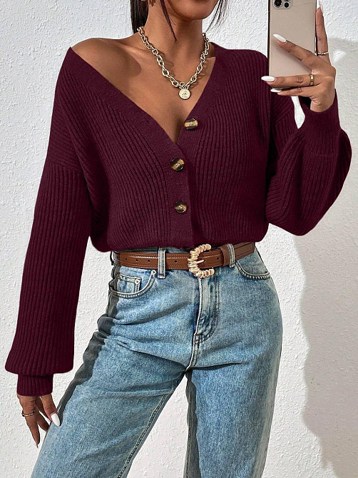 Женский стильный кардиган акрил/шерсть Бордо Одесса - изображение 2