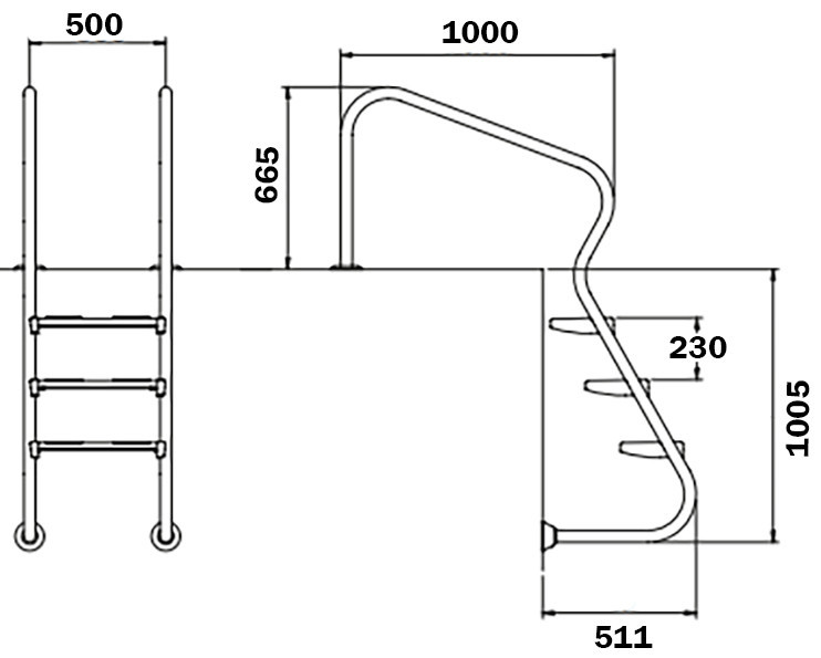 Лестница для бассейнов Flexinox Easy Access Electropolished (3 ступени). AISI-316L Киев - изображение 4