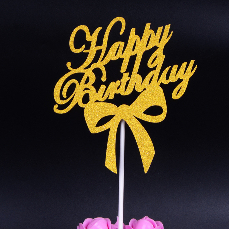 Табличка для торта Happy Birthday 11 на 13 см золотистый Киев - изображение 3