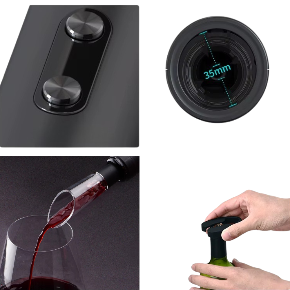 Електричний штопор на батарейках для вина 5в1 електроштопор, аератор, пробка, ніж для фольги з підтавкою Кам'янець-Подільський - фото 8