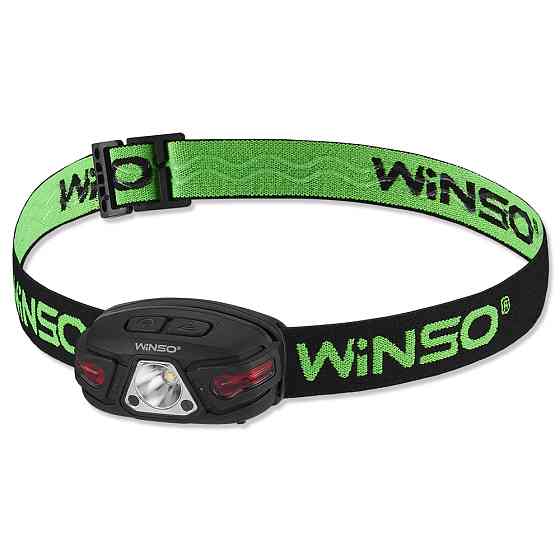 Фонарь налобный Winso 250Lm, 5W LED, 850mAh, с сенсором белый/красный Львов