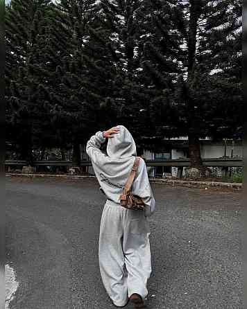 Женский прогулочный оверсайз костюм двойка: кофта и штаны двунитка Одесса