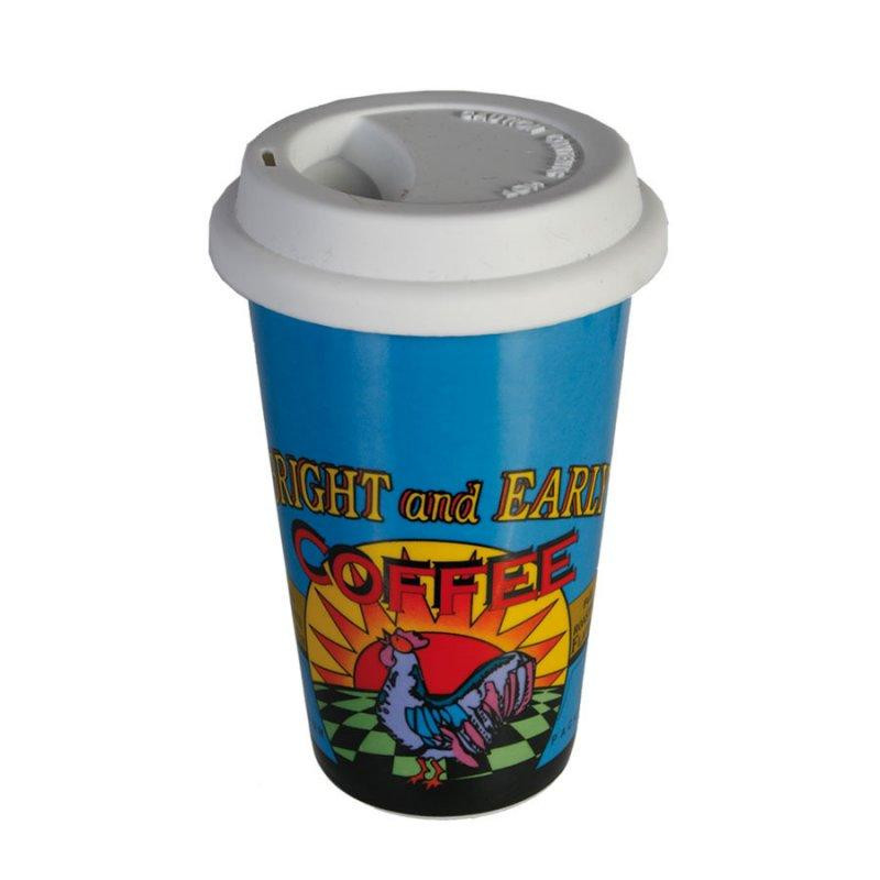 Порцелянова чашка з силіконовою кришкою 