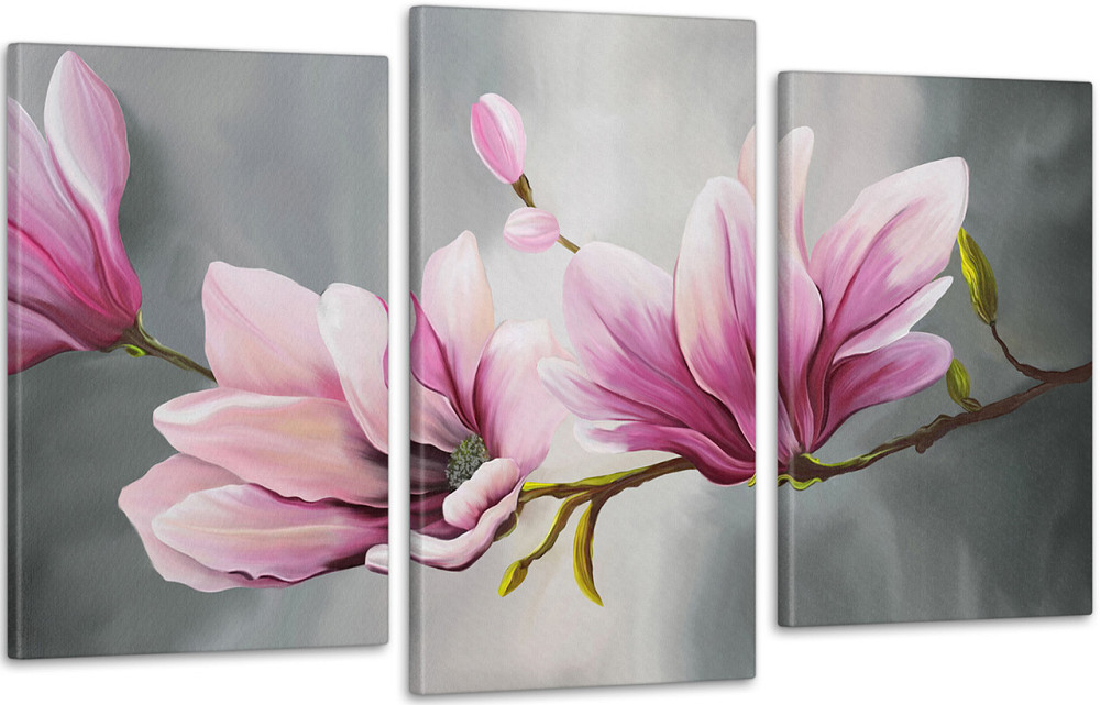 Модульная картина Абстракция Цветы Art-159_3 70x130 см Киев - изображение 1