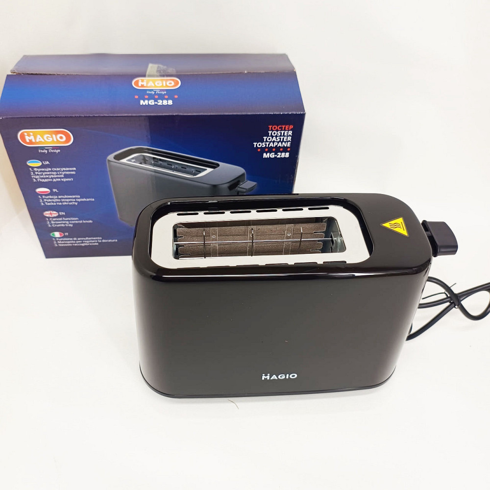 Тостер на 2 ломтика с терморегулятором Magio MG-288 550Вт, Хороший тостер для хлеба компактный WV-31 Львов - изображение 7