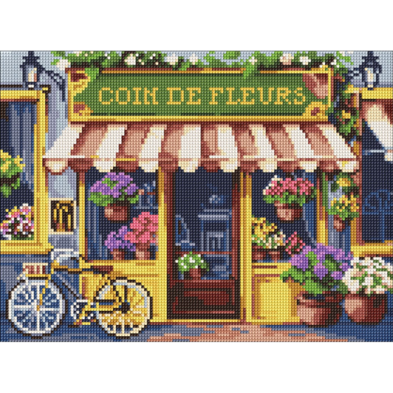 Алмазна мозаїка без підрамника "Квітковий куточок" Ідейка AMC8056 30х40 см Вінниця