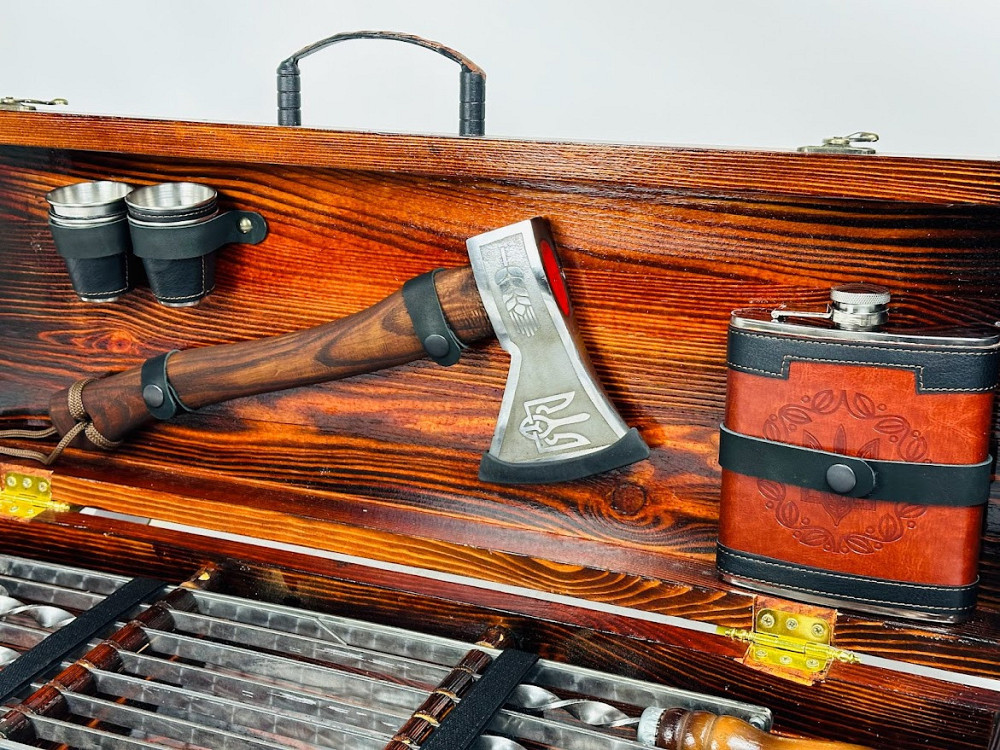 Подарунковий набір шампурів в дерев'яному кейсі КОЗАК HAPPY DAYS Тернопіль - фото 5