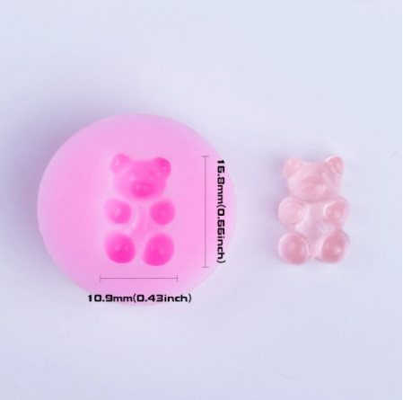 Силиконовый молд Мишка маленький 3 см розовый Киев - изображение 2