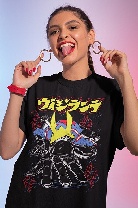 Футболка для хлопчика з аніме принтом Моя геройська академія оверсайз (зріст від 165 до 180) Чорний AnimeJ0432m Дніпро - фото 1