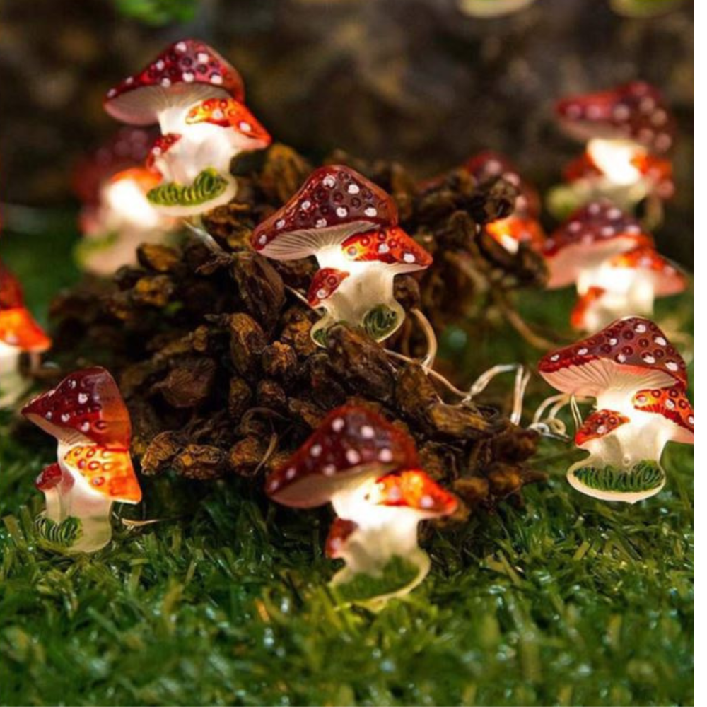 Світлодіодна гірлянда Грибочки 1м 10 ламп для декору, оформлення подарунків та різдвяних інсталяцій Одеса - фото 1