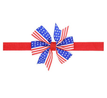 Детская повязка с принтом флага - размер банта 8см, размер универсальный (на резинке) Киев - изображение 1