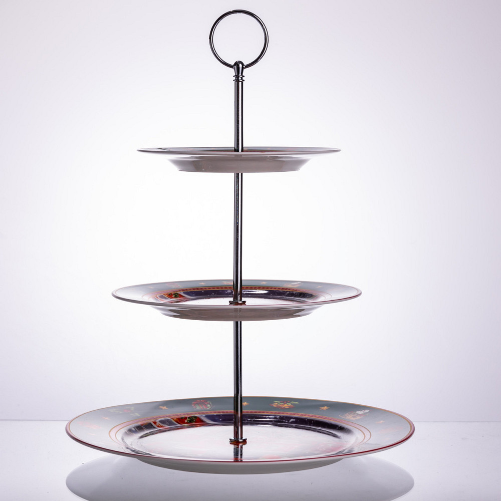 Фруктовниця на 3 яруси Santa новорічна фуршетна HP-SDHK-9 Київ - фото 5