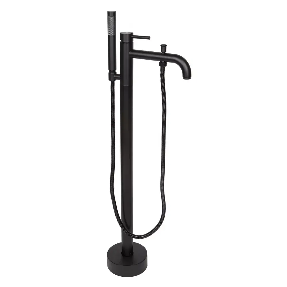 Напольный смеситель для ванны WEZER EKO19A-01-BLACK черный Киев - изображение 1