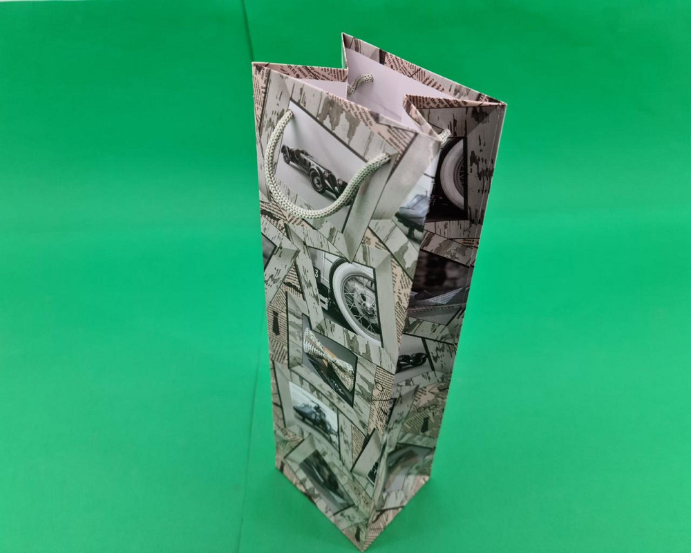 Пакет бумажный подарочный под бутылку  12/9/36(артBUT-75) (12 шт) Харьков - изображение 1