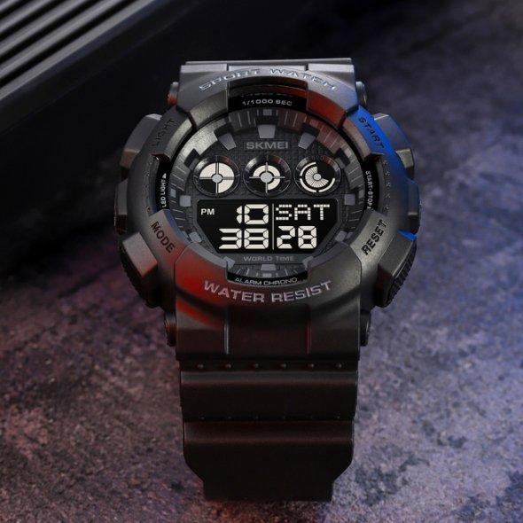 Тактичний водостійкий кварцовий годинник Skmei Stalker black Вінниця - фото 3