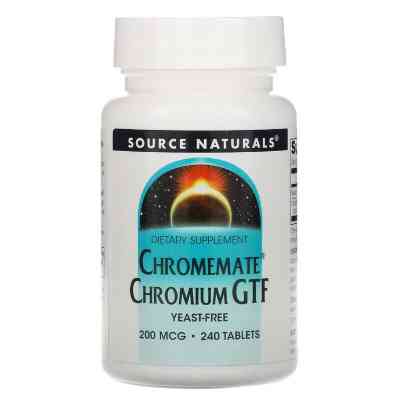Мінерали Source Naturals Хром GTF 200мкг, ChromeMate, 240 таблеток (SNS-00107) Вінниця