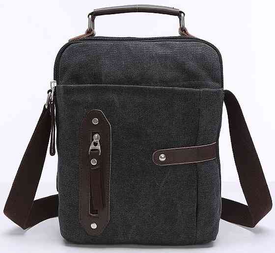 Сумка вертикальна текстильна Vintage 20079 Чорна Київ