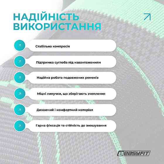 Компресійний наколінник EasyFit з ременями (M) Коломия