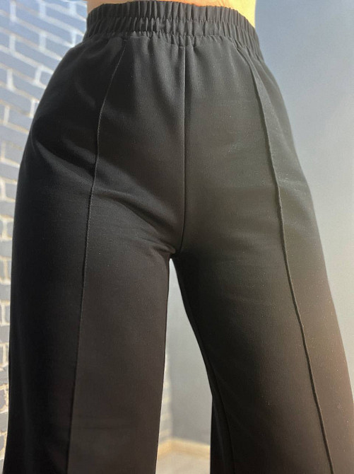 Костюм жіночий MY CITY 3044-8286 світшот широкий оверсайз та брюки палаццо зі стрілкою, зелений, L Київ - фото 9