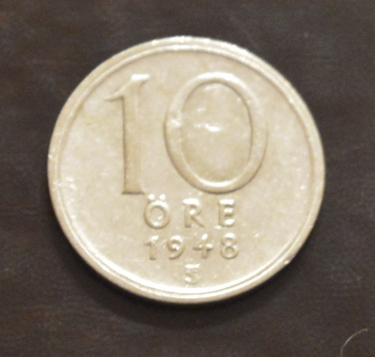 Швеція 10 ері 1948 рік (срібло) Полтава - фото 1