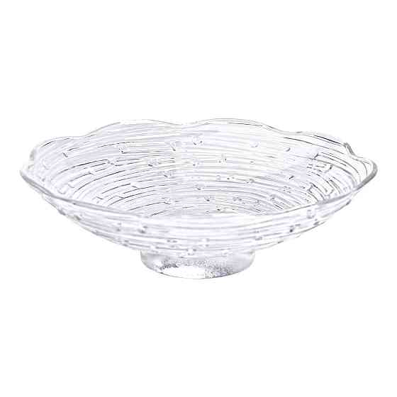 Фруктовниця скляна Ø23 ваза для фруктів Листя лотоса HP-YH-12 Київ