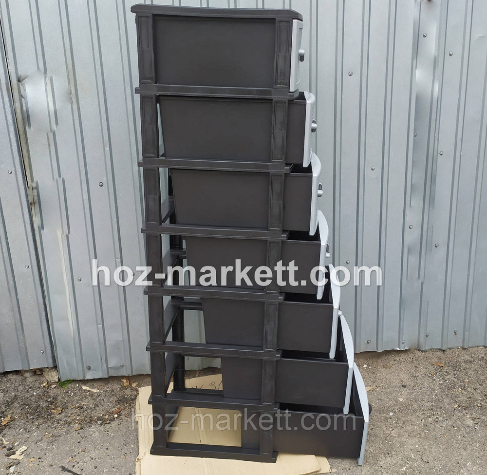 Комод пластиковый Стиль на 7 ящиков серый Харьков - изображение 5