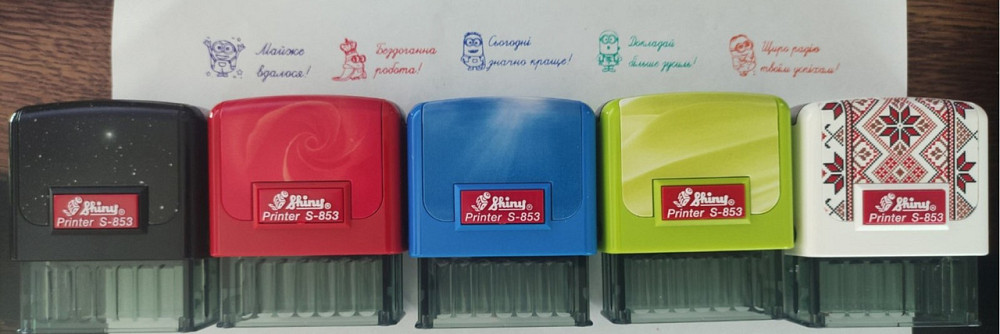Набір штампів Shiny "Оцінки" для садка і школи з міньонами (посіпаки) з фарбою 5 шт Київ - фото 4