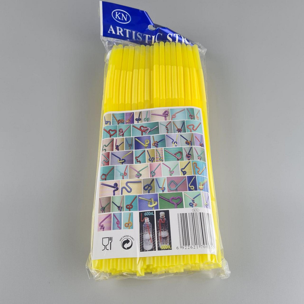 Трубочка-соломка для напитков с гофрой d6,0 -26см Желтая  Артистик (100 шт) Харьков - изображение 2