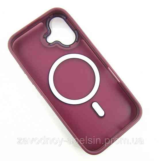 IPhone 16 Чехол матовый Магнит TPU+PC (бордовый) Одесса