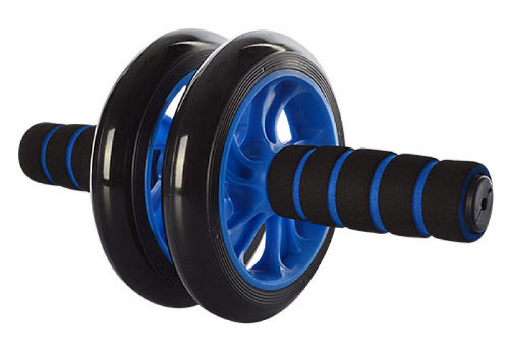 Ролик для пресу подвійний EasyFit з килимком Синій Коломия - фото 1