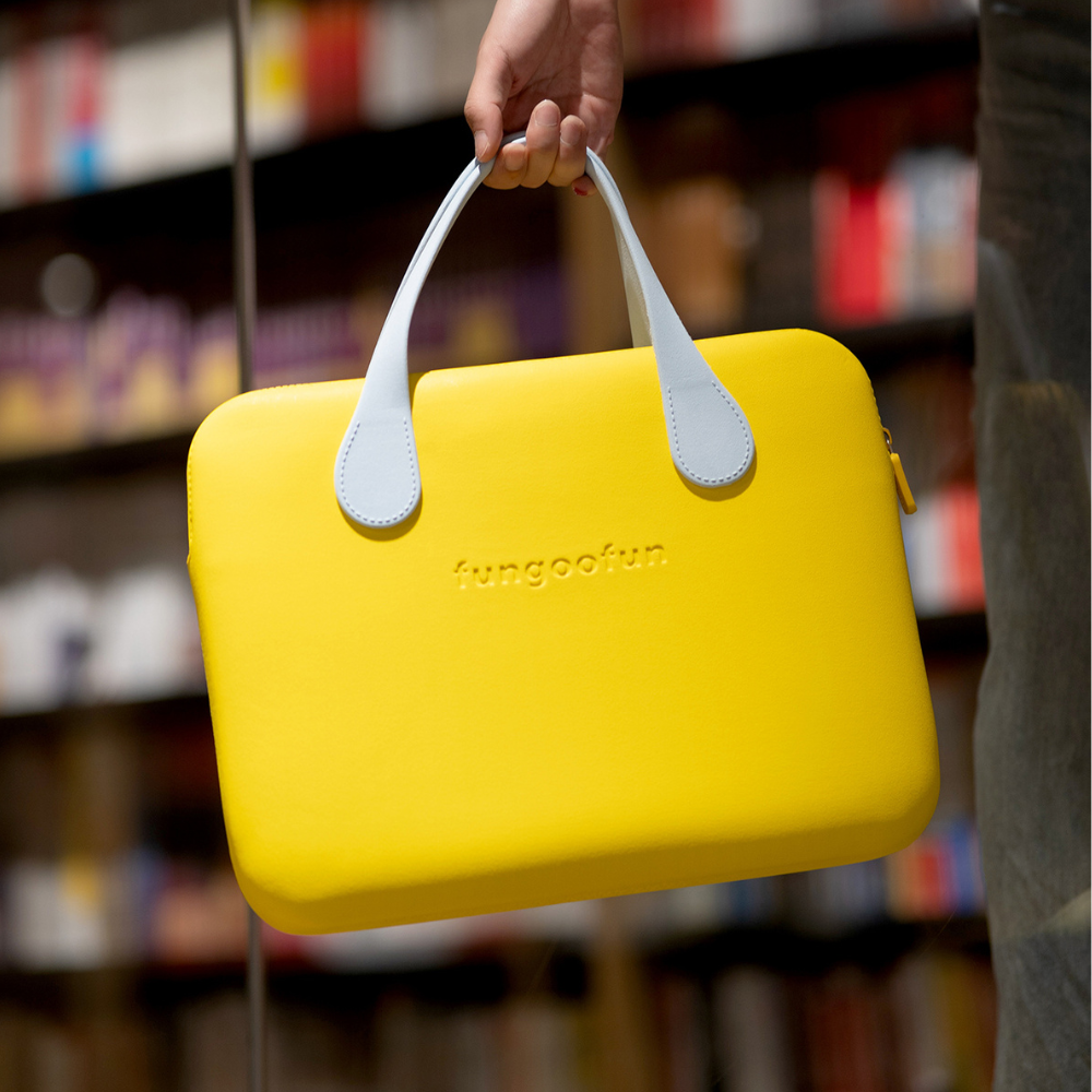 Сумка для ноутбука или планшета 14 дюймов силиконовая, влагостойкая, противоударная,Fungoofun жёлтая Каменец-Подольский - изображение 7