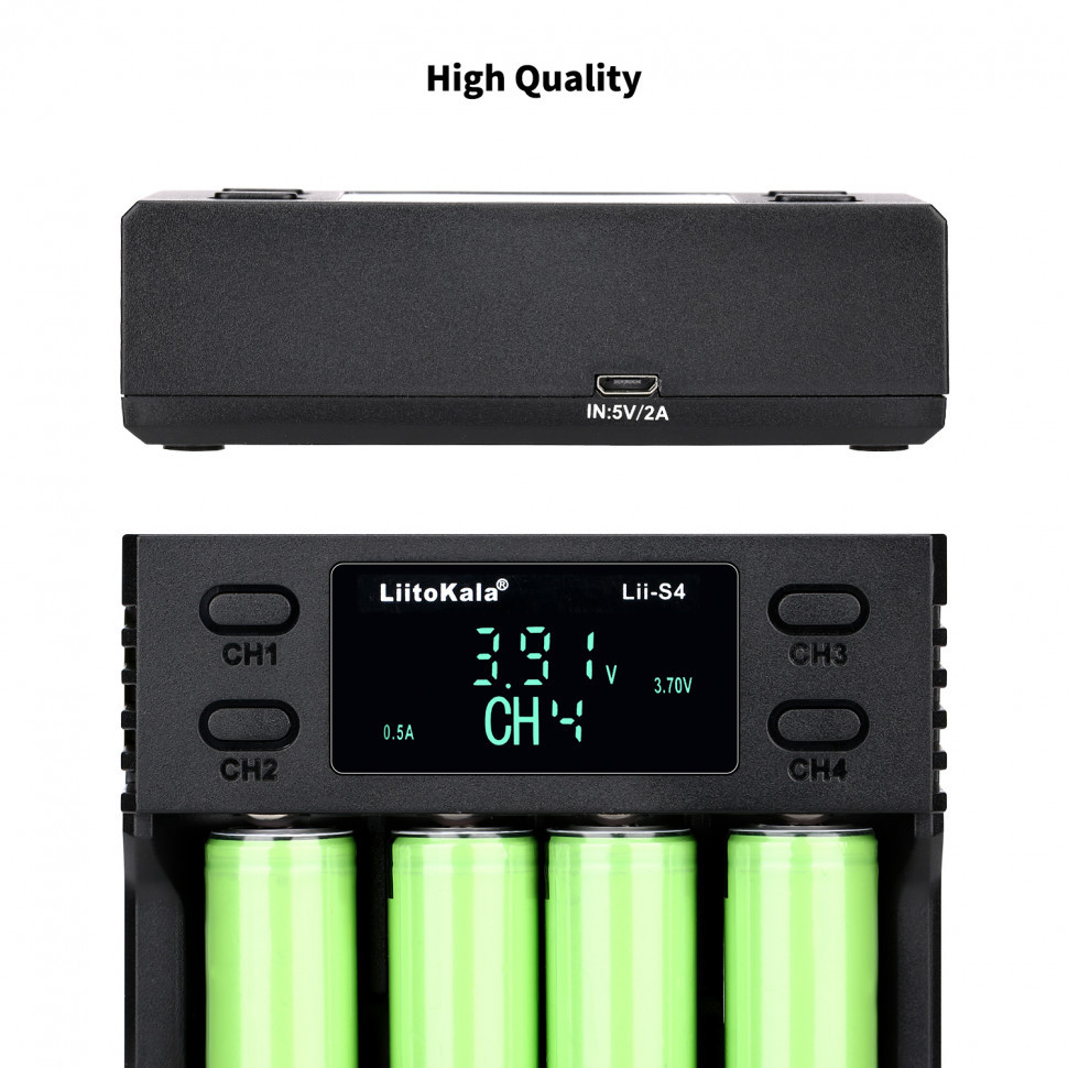 Зарядний пристрій Liitokala Lii-S4, 4 канала, Ni-Mh/Li-ion/LiFePo4, USB, LCD, Box Київ - фото 12