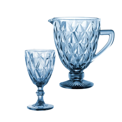 Набір для напоїв Грані 7 предметів (глечик-1100мл + 6 келихів-320мл) кобальт 9052 S&T Житомир - изображение 3