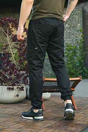 Чоловічі штани карго Hope весняні з кишенями Осінні штани коттонові на манжетах чорні Одеса