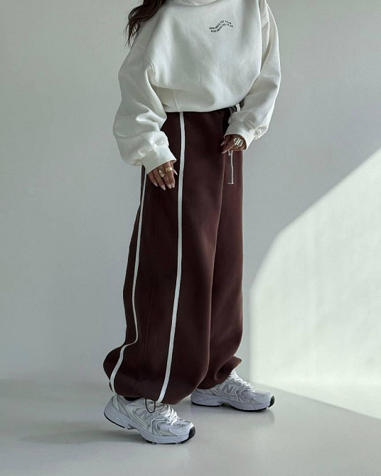 Стильні жіночі штани тринитка на флісі. Шоколад Одеса - фото 4