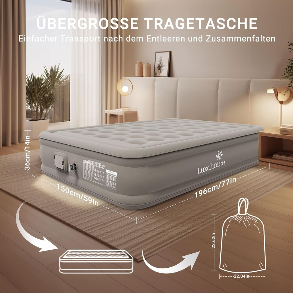 Самонадувне ліжко Luxchoice 196 x 150 x 36см Луцк - изображение 2