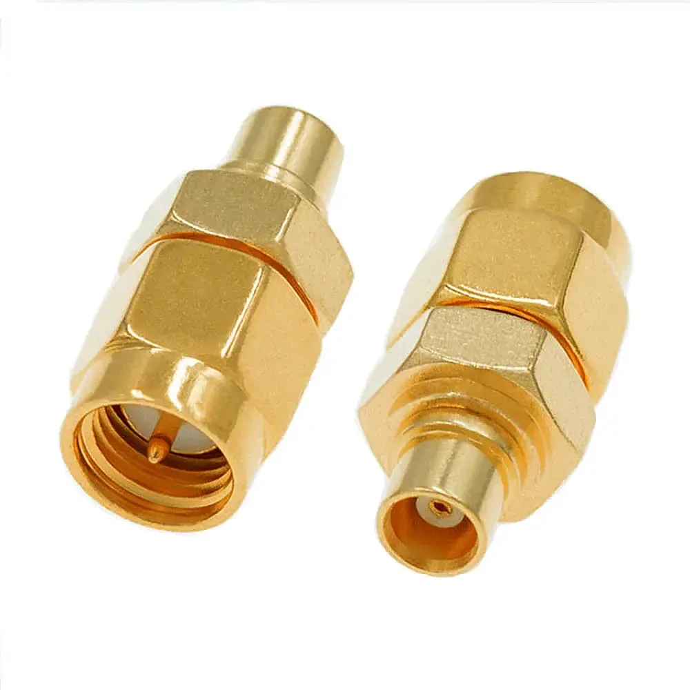 Переходник штекер SMA - гнездо MCX, латунь, gold Полтава - изображение 1