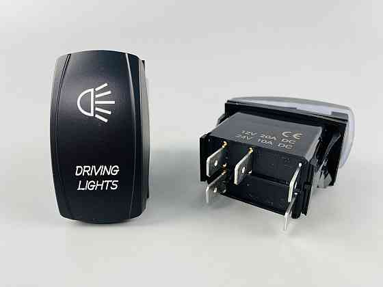 Клавіша вимикач ON-OFF, 5 ніжок, синя підсвітка, малюнок — фара додатковий. Мукачево