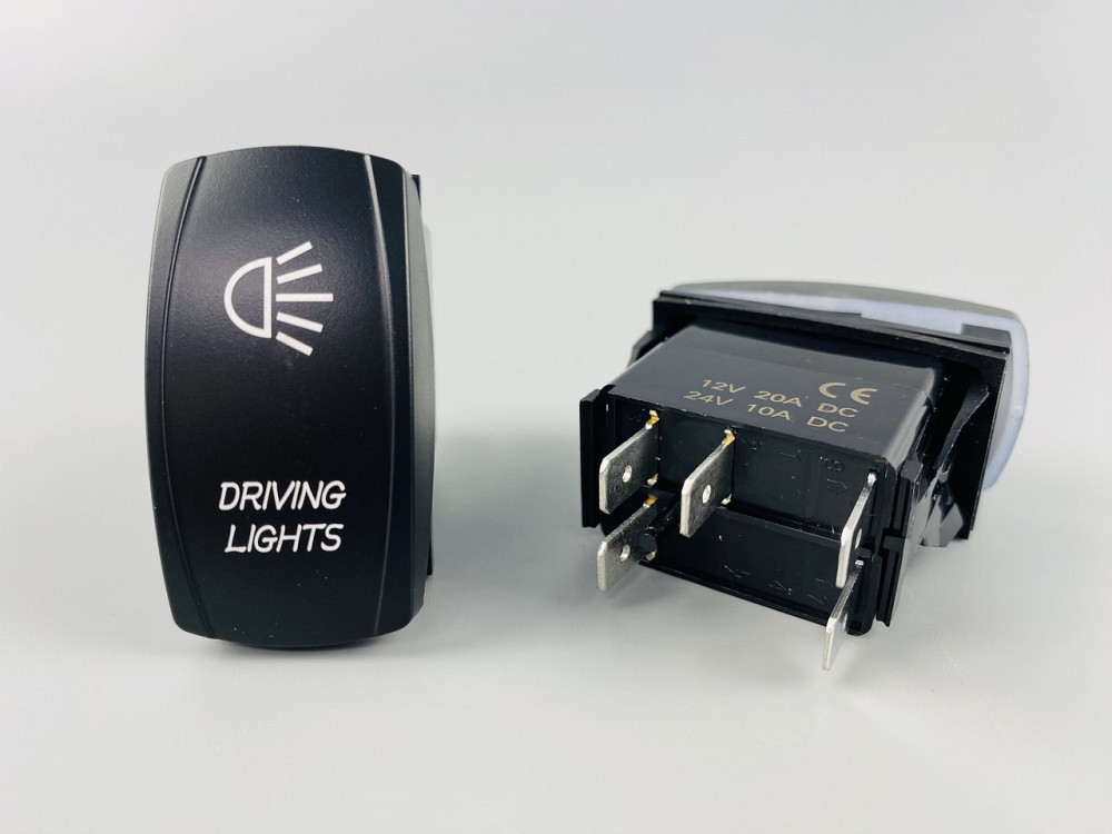 Клавіша вимикач ON-OFF, 5 ніжок, синя підсвітка, малюнок — фара додатковий. Мукачево - фото 1