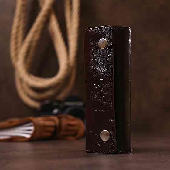 Удобная кожаная ключница Shvigel 16534 Коричневый Киев