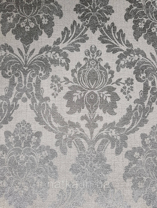 Шпалери вінілові на флізеліні AS creation Perfect 1.06Х10 класика вензелю дамаск сріблясті на світло-сірому Київ - фото 5