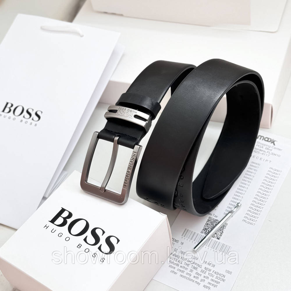 Мужской ремень Boss из натуральной кожи (221) Киев - изображение 2