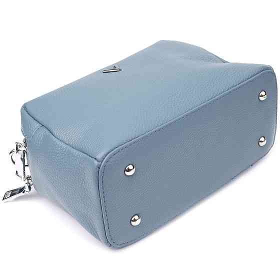 Сумка жіноча з двома секціями з натуральної шкіри Vintage 22920 Блакитний Київ