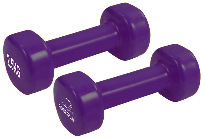 Гантелі вінілові PowerPlay 4125 Achilles 2*2.5 кг. Фіолетові (пара - 2шт.) + Резинка для фітнесу 7,5 Каменское - изображение 6