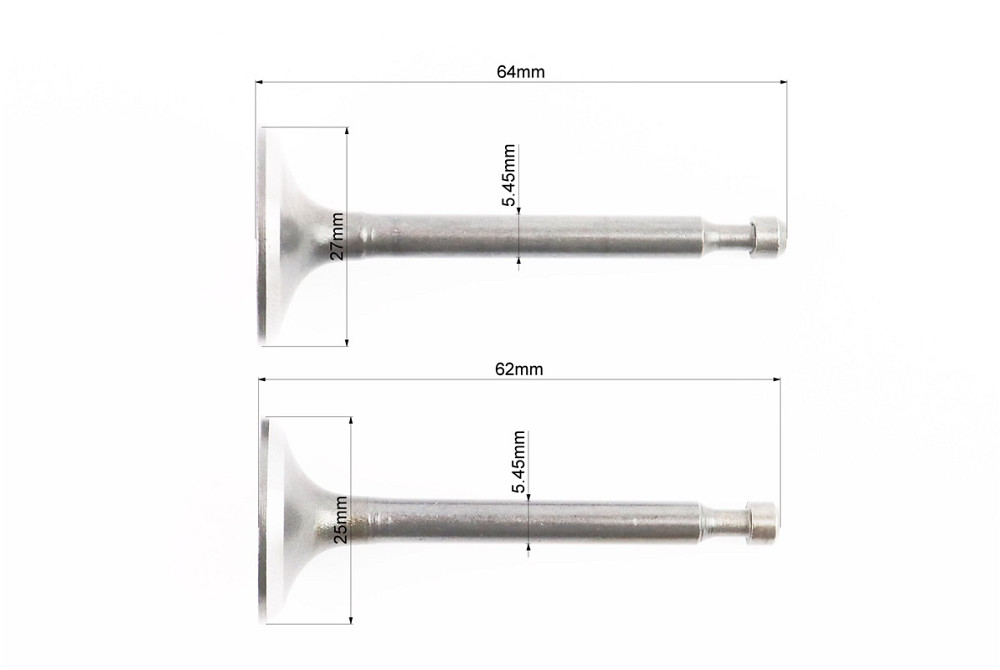 Клапан впускний (h-64; D-27; d-5,45), випускний (h-62; D-25; d-5,45) к-кт 2шт 170F Киев - изображение 2