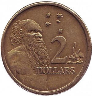 Старійшина аборигенів. Монета номіналом 2 долари. 1997 рік, Австралія. (БЖ) Полтава - фото 1