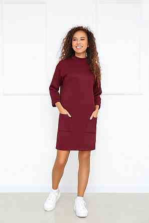 Тепла сукня з двосторонньої ангори "Debra" оптом | Норма Бордовий, 46-48 Київ