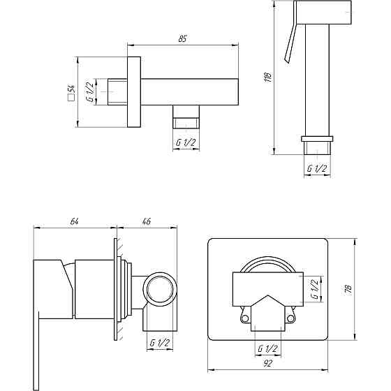 Змішувач гігієнічний TOPAZ SARDINIA TS-G 08735-H20 Тернопіль